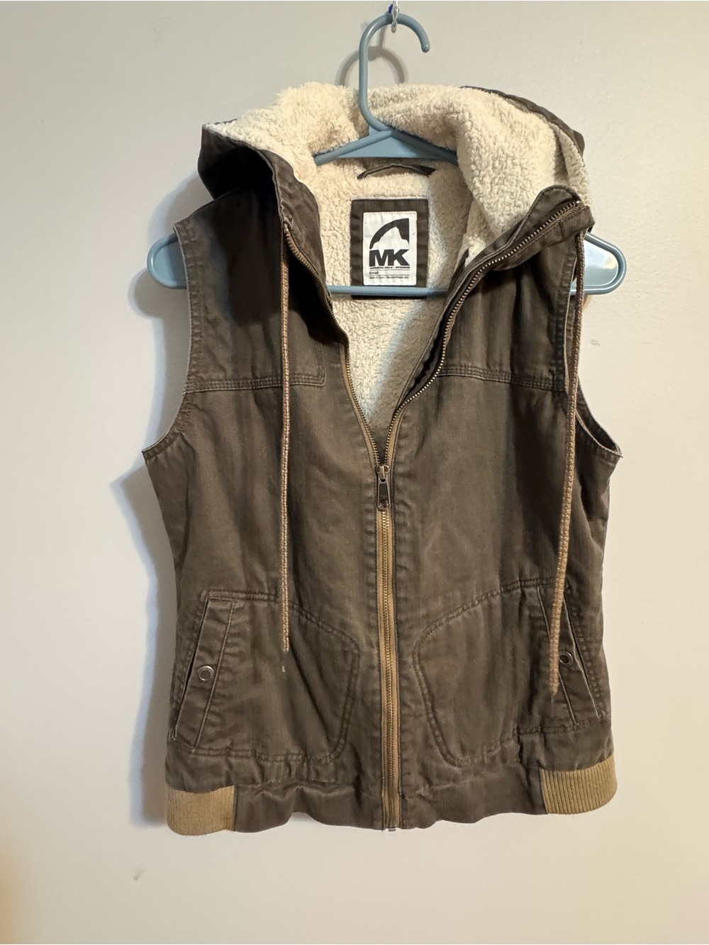 MK Mountain Khakis Sherpa Lined‎ Hooded Utility Vest Small Women's